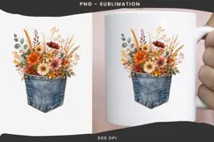 Autumn denim pocket png design for T-shirts Product Image 3