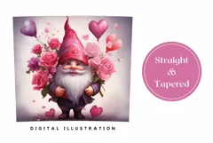 Valentines Tumbler Wrap Design PNG, Cute Gnome Tumbler PNG Product Image 3