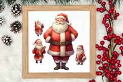 Watercolor Santa Claus Sublimation Clipart, Santa PNG Product Image 3