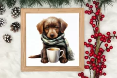 Christmas Dog And Coffee Clipart, Christmas Clipart Product Image 3