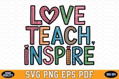 Love Teach Inspire SVG | Quotes | SVG Cut files Product Image 1