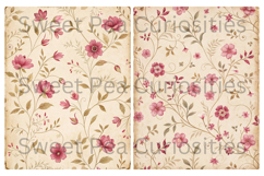 Shabby Chic, Pink, Paper, Floral, Papers, Junk Journal Product Image 3