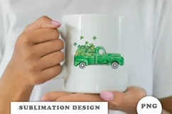 Vintage Green Truck, St. Patrick's Day Sublimation design Product Image 3
