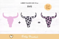Western Libbey glass svg, Cow Print 16oz Can glass wrap svg Product Image 3