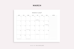 2027 Monthly Planner with Holidays, Landscape, Printable Product Image 3
