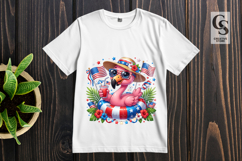 Patriotic Flamingo Clipart PNG Product Image 3