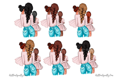 Mother &amp; Two Daughters Clipart Product Image 2