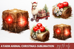 Christmas Farm Animals Clipart Christmas Animals Product Image 1