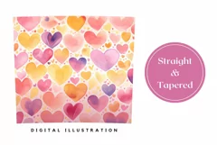Lovely Hearts Tumbler Wrap Design, Valentine's Day Tumbler Product Image 3