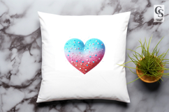 Rainbow Glitter Heart Clipart Sublimation PNG Product Image 3
