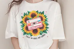 Trust in vibes, not words PNG, Vintage Flowers Sublimati Product Image 1