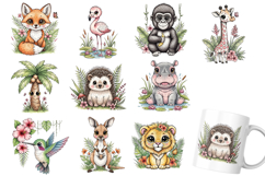 Safari Adventure Watercolor Clipart,Cute Hand Painted Jungle Product Image 3