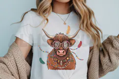 Cute Mardi Gras Highland Cow PNG, Animal Sublimation PNG Product Image 3