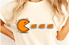 Funny Thanksgiving Pumpkin Pie Chasing PNG, Thanksgiving PNG Product Image 3
