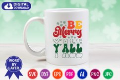 be merry y&#039;all retro svg, christmas retro svg Product Image 3
