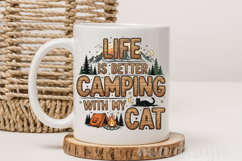 Camping with my Cat PNG, Vintage Retro Camper Sublimation Product Image 4