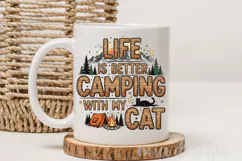 Camping with my Cat PNG, Vintage Retro Camper Sublimation Product Image 4