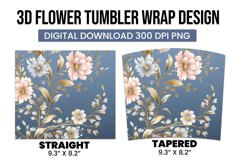 3D Flower Tumbler Wrap Design Product Image 3