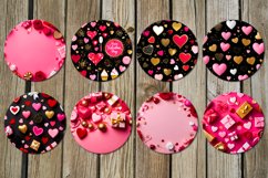 Valentine 3d hearts | black &amp; pink coaster &amp; key chain Product Image 3