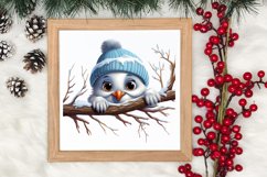 Christmas Snowman Peeking Clipart PNG Product Image 3
