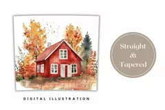 Watercolor Autumn Tumbler Design, Fall Tumbler Template Product Image 3