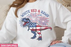 White Red &amp; Rawr PNG, 4th Of July Sublimation PNG Product Image 1
