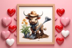 Vintage Valentines Farm Animals Clipart, Valentines Couple Product Image 3