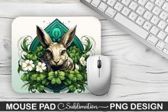 St. Patrick&#039;s Day Bunny Sublimation Mouse Pad Design Product Image 1