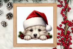 Christmas Peeking Dogs Clipart, Christmas PNG Product Image 3