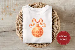 Cartoon Christmas Ball Illustration, Gold Christmas PNG Product Image 3