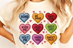 Crochet Valentine Candy Heart PNG, Valentine&#039;s Day Heart PNG Product Image 2