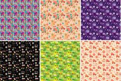 Retro Roller Disco Digital Paper,80s Neon Skate Pattern Product Image 3