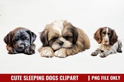 Cute Sleeping Dogs Clipart Product Image 1
