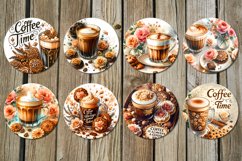 Watercolor Coffee| Car coaster &amp; key chain Christmas designs Product Image 3