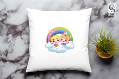 Rainbow Cloud Clipart Sublimation PNG Product Image 3