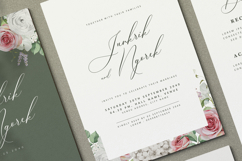 wedding card invitation set with roses flower watercolor Product Image 3