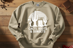 Cacti Boots Sunsets Svg, Western Cowgirl Svg, Desert Western Product Image 3