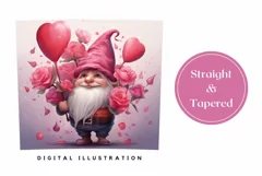 Valentines Tumbler Sublimation, Love Gnome Tumbler Wrap PNG Product Image 3