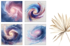 Watercolor Space Square Coasters, Cosmic Square Coaster Product Image 3