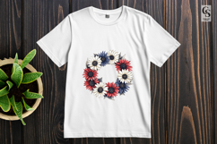 Patriotic Flower Wreath Clipart PNG Product Image 3