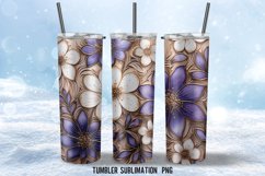 3D Flowers Tumbler Wrap Sublimation Designs Product Image 3