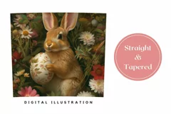 Floral Easter Tumbler Template, Cute Bunny Tumbler Wrap PNG Product Image 3