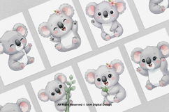 15 Bundle Watercolor Baby Koala Animal Sleeping Kids Cartoon Product Image 3