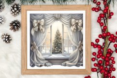 Cute Silver Christmas Watercolor Clipart, Christmas SVG Product Image 3