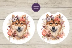 Shiba Inu Dog Car Coaster Design, Sublimation Coaster Design Product Image 3