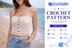 Button Front Crochet Crop Top Pattern PDF Product Image 2