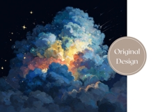 Art Tumbler Wrap Design, Night Sky Tumbler Sublimation Product Image 3