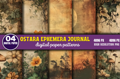 Ostara Ephemera Journal Digital Paper PNG Product Image 1