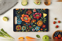 Boho Wildflowers Embroidery Cutting Boards sublimation Desig Product Image 3