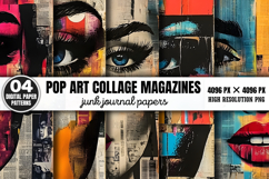 Pop Art Collage Magazines Journal Paper Bundle PNG Product Image 4